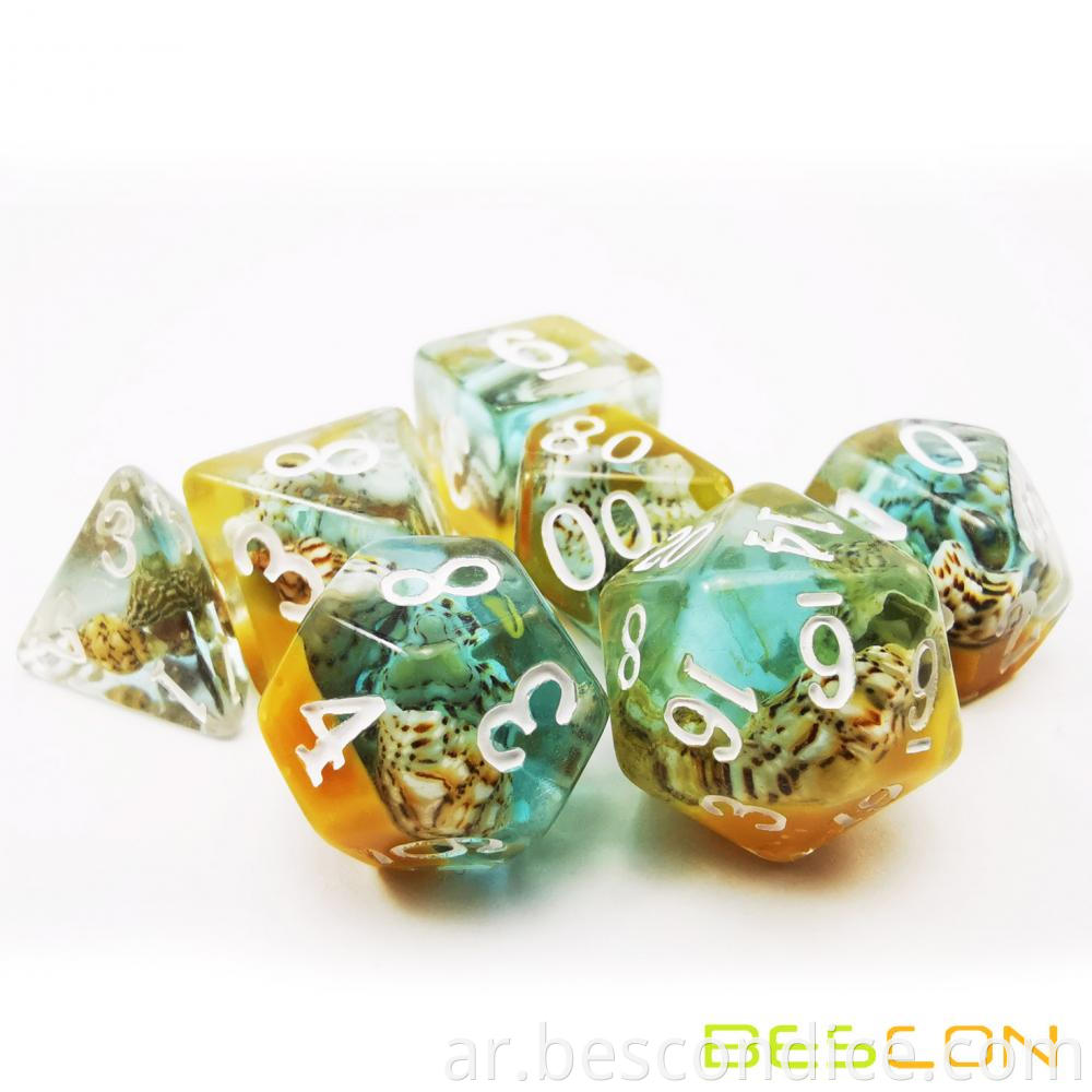 Shell Beach Polyhedral Dice Games Set